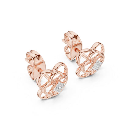18K White Gold Round Lab-Grown Diamond Stud Earrings for Women | Anniversary Gift | Pure Carat
