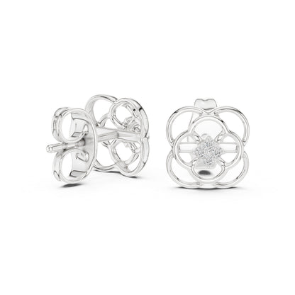 18K White Gold Round Lab-Grown Diamond Stud Earrings for Women | Anniversary Gift | Pure Carat
