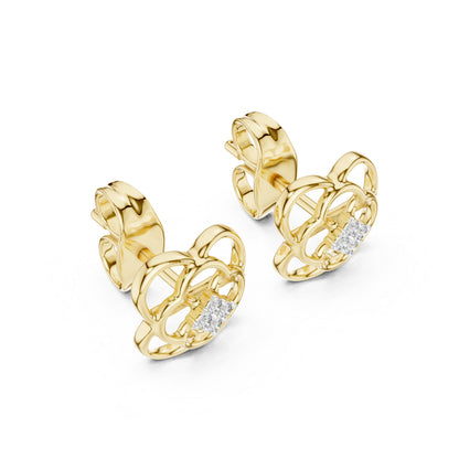 18K White Gold Round Lab-Grown Diamond Stud Earrings for Women | Anniversary Gift | Pure Carat