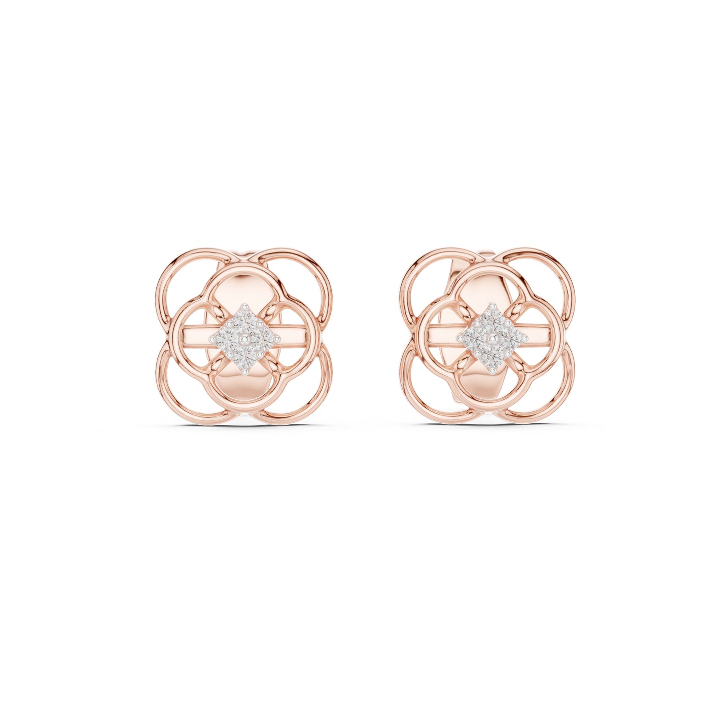 18K White Gold Round Lab-Grown Diamond Stud Earrings for Women | Anniversary Gift | Pure Carat