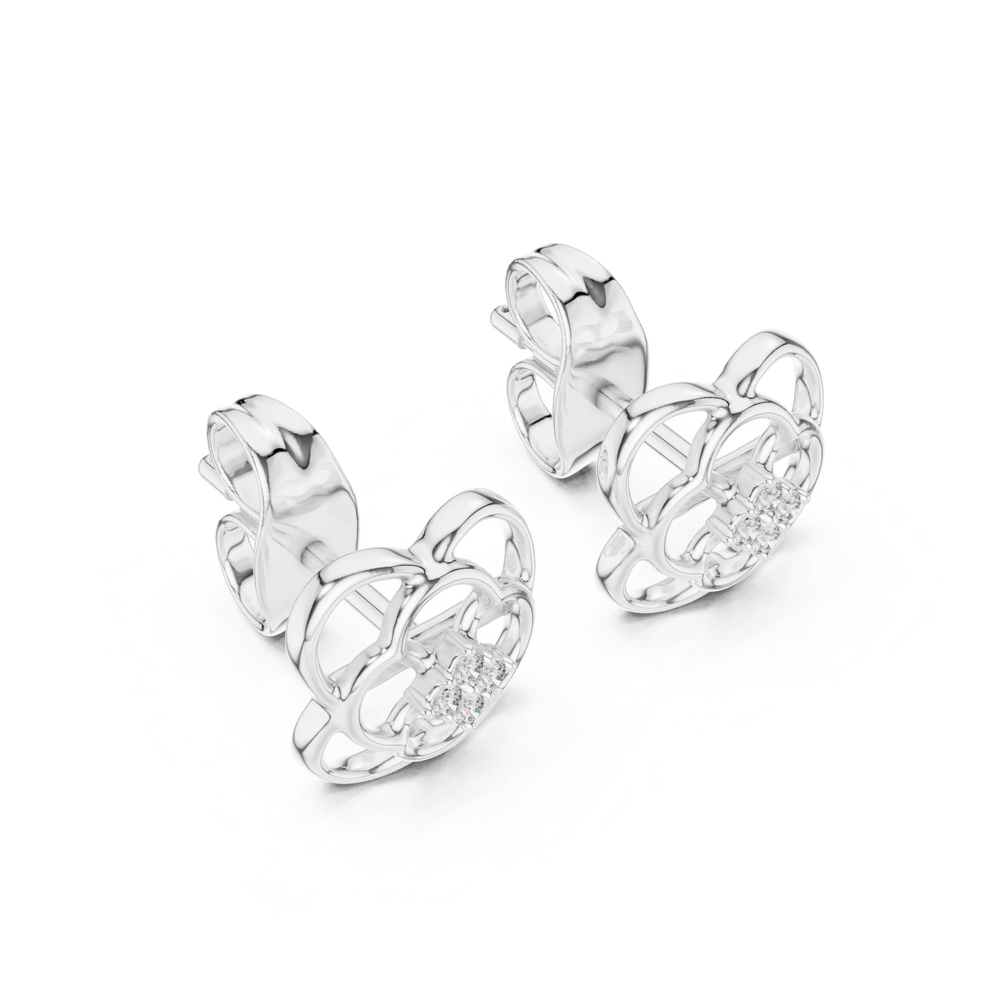 18K White Gold Round Lab-Grown Diamond Stud Earrings for Women | Anniversary Gift | Pure Carat