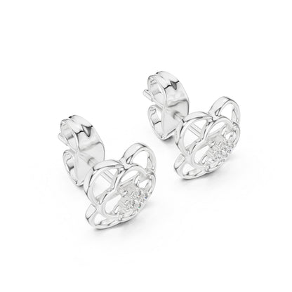 18K White Gold Round Lab-Grown Diamond Stud Earrings for Women | Anniversary Gift | Pure Carat
