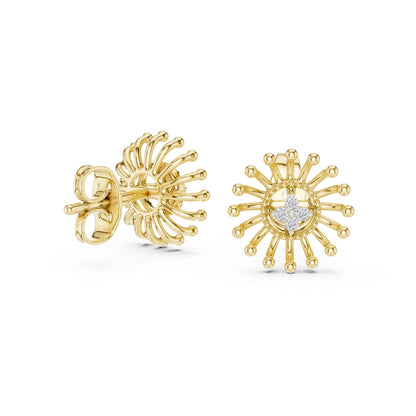18K Yellow Gold Round Lab-Grown Diamond Earrings for Women | Anniversary Gift | Pure Carat