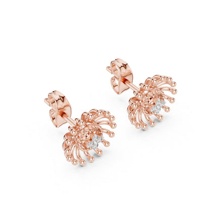 18K Yellow Gold Round Lab-Grown Diamond Earrings for Women | Anniversary Gift | Pure Carat