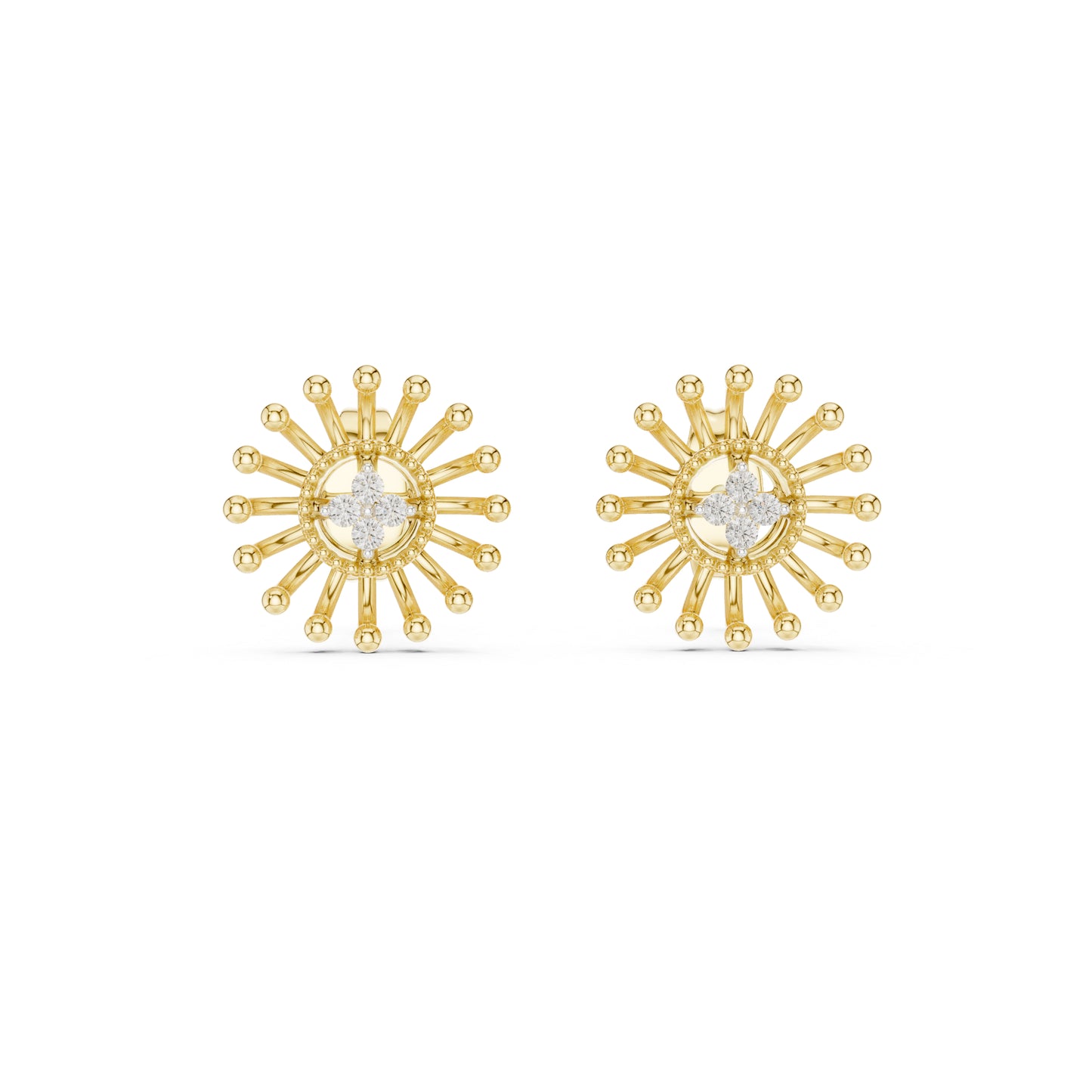 18K Yellow Gold Round Lab-Grown Diamond Earrings for Women | Anniversary Gift | Pure Carat