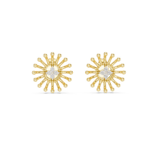 18K Yellow Gold Round Lab-Grown Diamond Earrings for Women | Anniversary Gift | Pure Carat