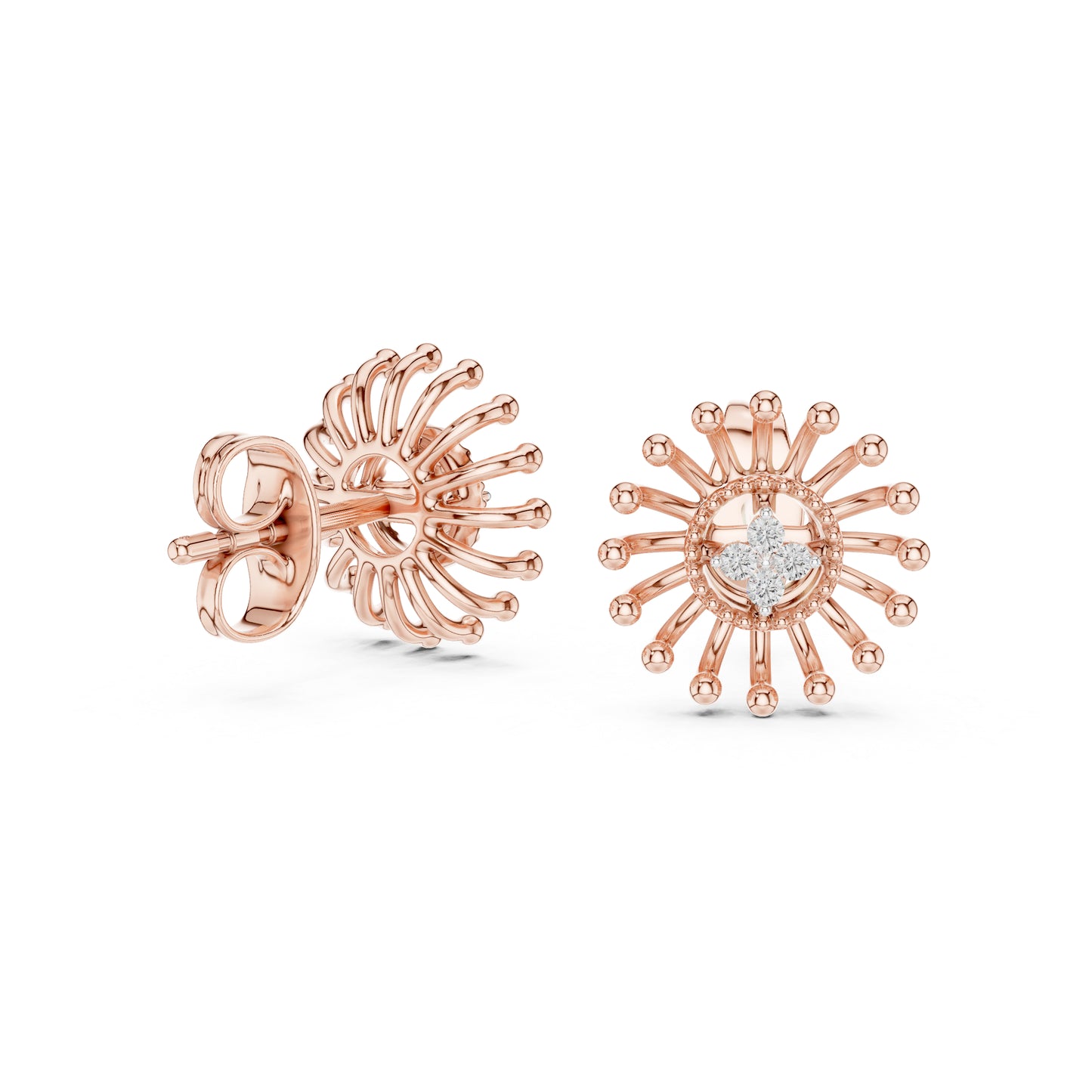 18K Yellow Gold Round Lab-Grown Diamond Earrings for Women | Anniversary Gift | Pure Carat