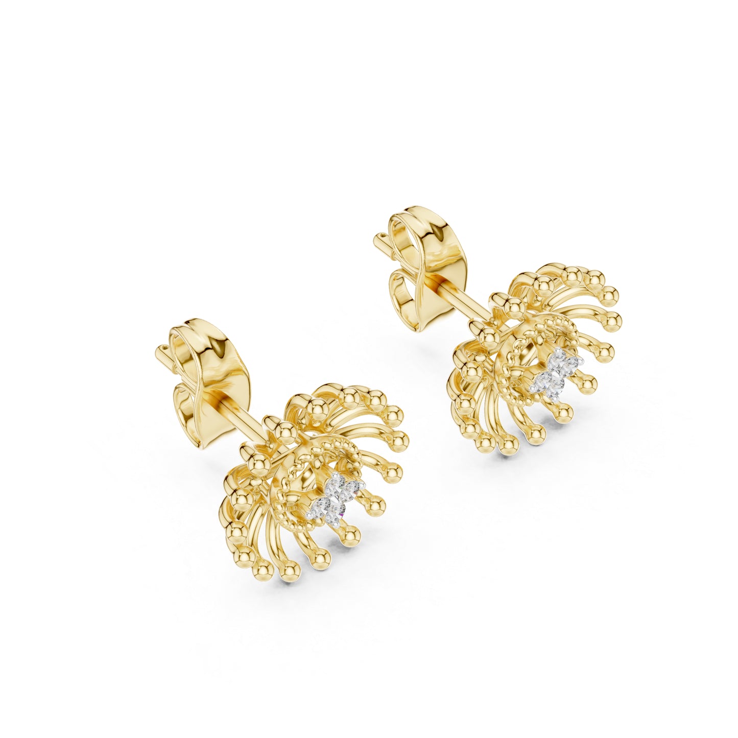 18K Yellow Gold Round Lab-Grown Diamond Earrings for Women | Anniversary Gift | Pure Carat