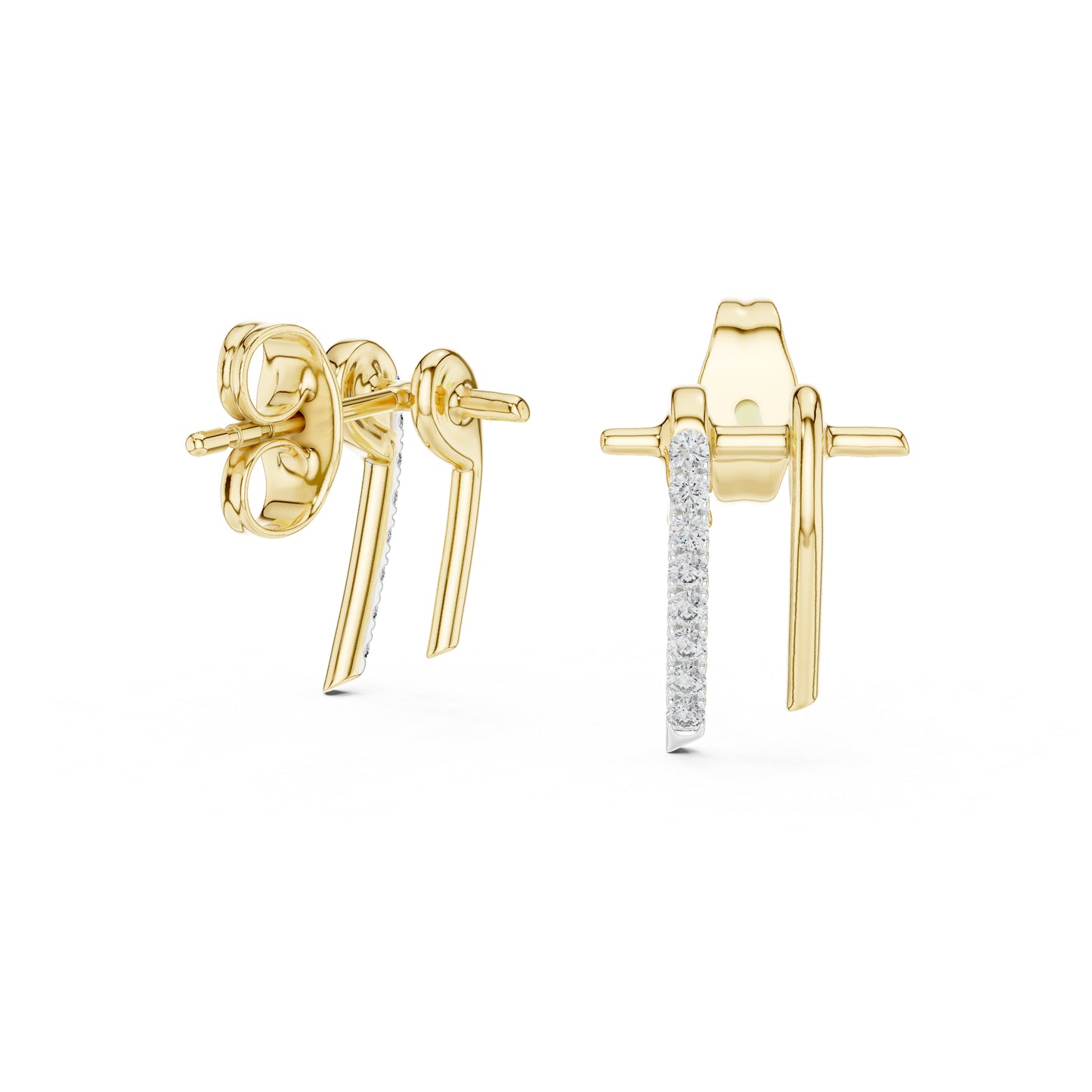 14K Rose Gold Round Lab-Grown Diamond Earrings for Women | Party Wear | Pure Carat