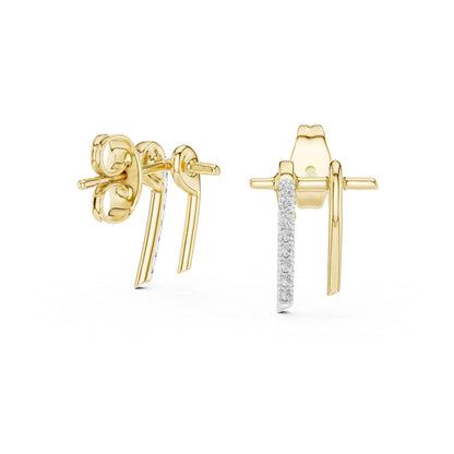 14K Rose Gold Round Lab-Grown Diamond Earrings for Women | Party Wear | Pure Carat