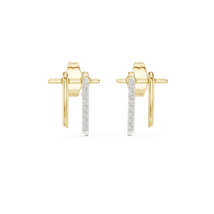 14K Rose Gold Round Lab-Grown Diamond Earrings for Women | Party Wear | Pure Carat