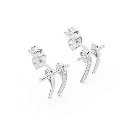 14K Rose Gold Round Lab-Grown Diamond Earrings for Women | Party Wear | Pure Carat