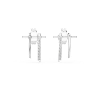 14K Rose Gold Round Lab-Grown Diamond Earrings for Women | Party Wear | Pure Carat