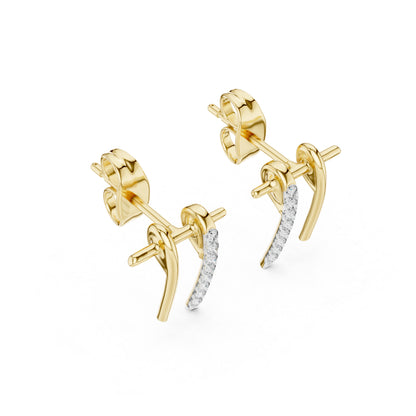 14K Rose Gold Round Lab-Grown Diamond Earrings for Women | Party Wear | Pure Carat
