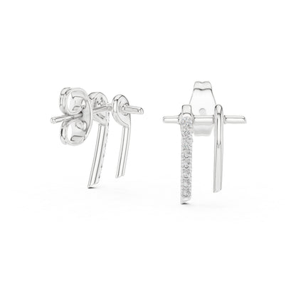 14K Rose Gold Round Lab-Grown Diamond Earrings for Women | Party Wear | Pure Carat