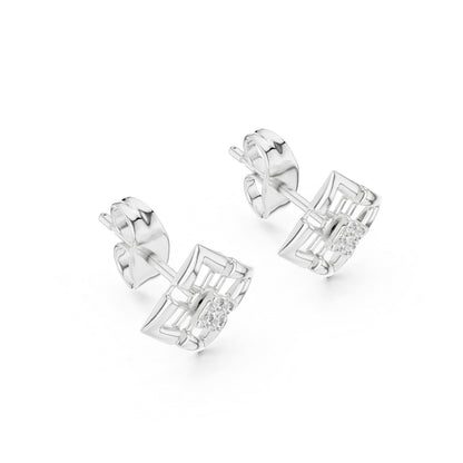 14K Yellow Gold Round Lab-Grown Diamond Stud Earrings for Women | Everyday Wear | Pure Carat