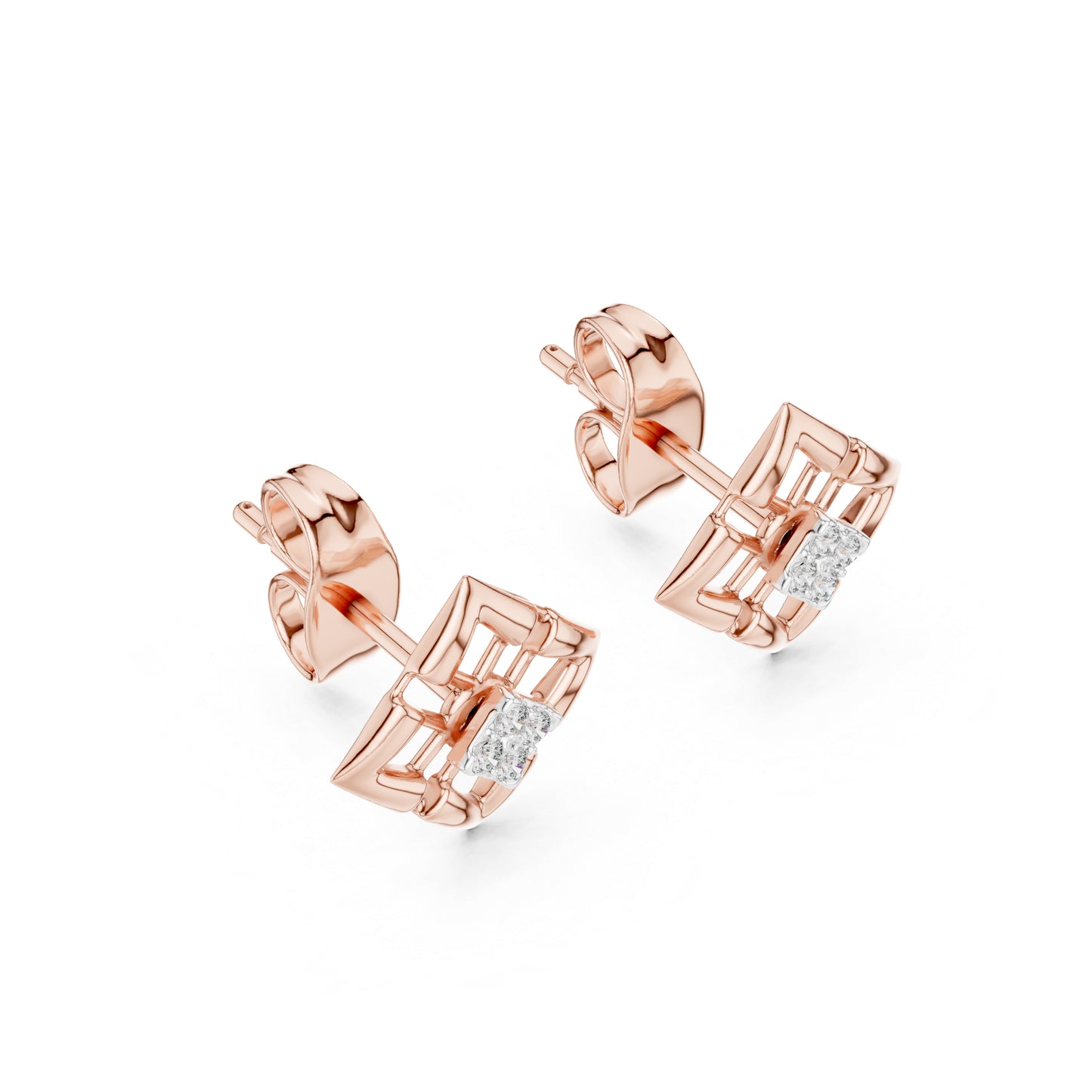 14K Yellow Gold Round Lab-Grown Diamond Stud Earrings for Women | Everyday Wear | Pure Carat