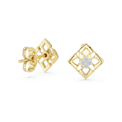 14K Yellow Gold Round Lab-Grown Diamond Stud Earrings for Women | Everyday Wear | Pure Carat