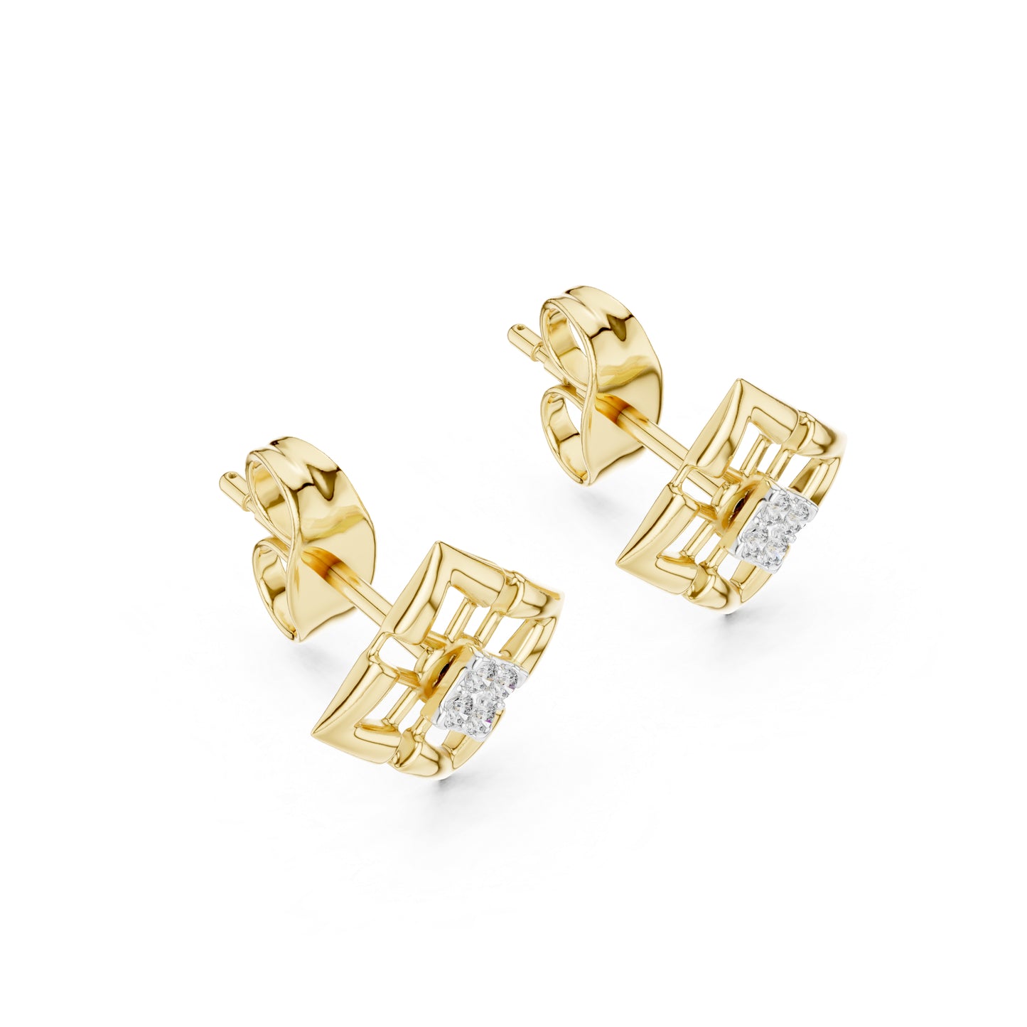 14K Yellow Gold Round Lab-Grown Diamond Stud Earrings for Women | Everyday Wear | Pure Carat
