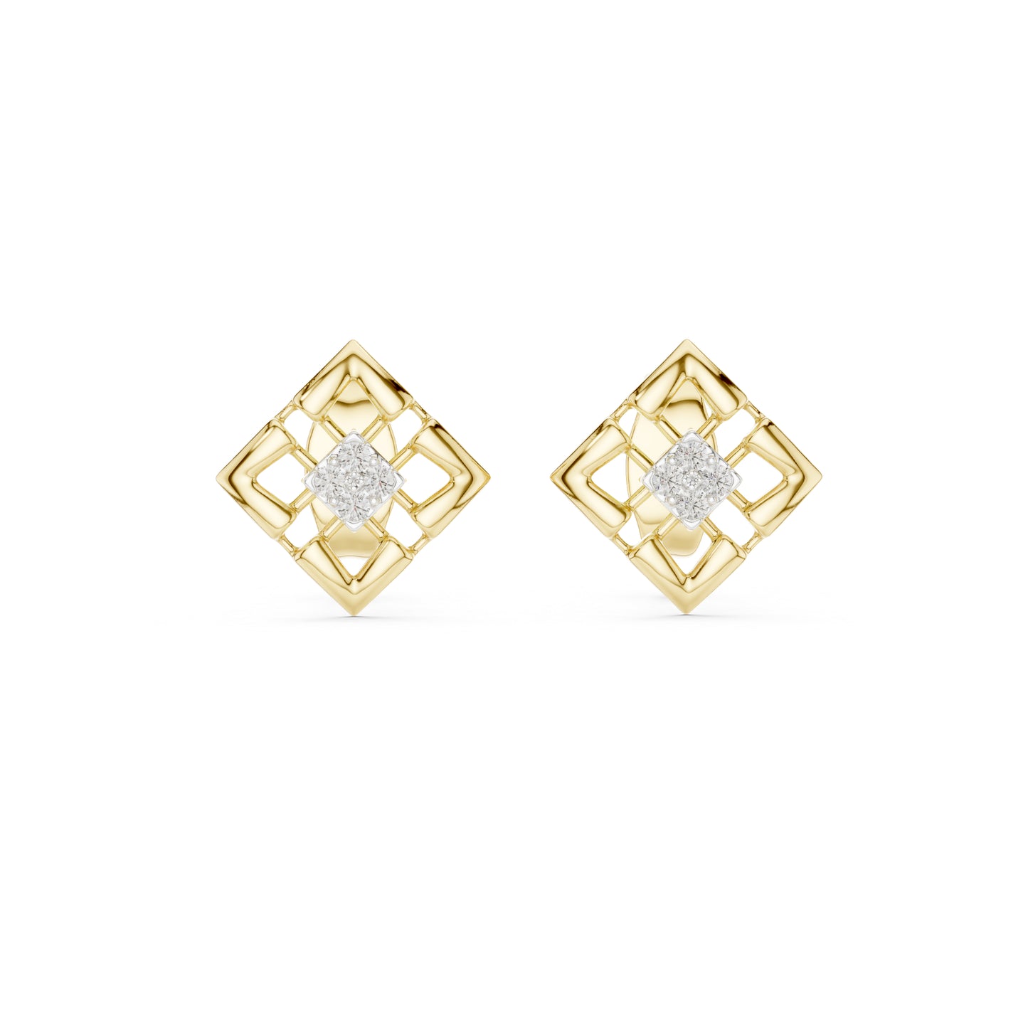 14K Yellow Gold Round Lab-Grown Diamond Stud Earrings for Women | Everyday Wear | Pure Carat