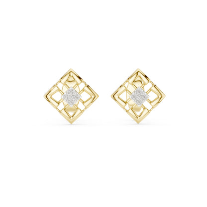 14K Yellow Gold Round Lab-Grown Diamond Stud Earrings for Women | Everyday Wear | Pure Carat