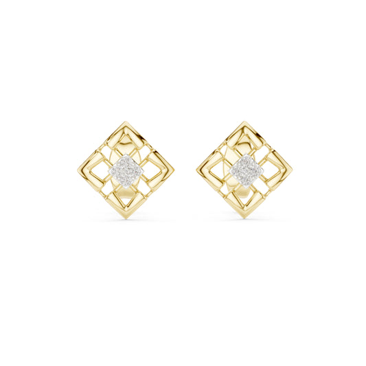 14K Yellow Gold Round Lab-Grown Diamond Stud Earrings for Women | Everyday Wear | Pure Carat