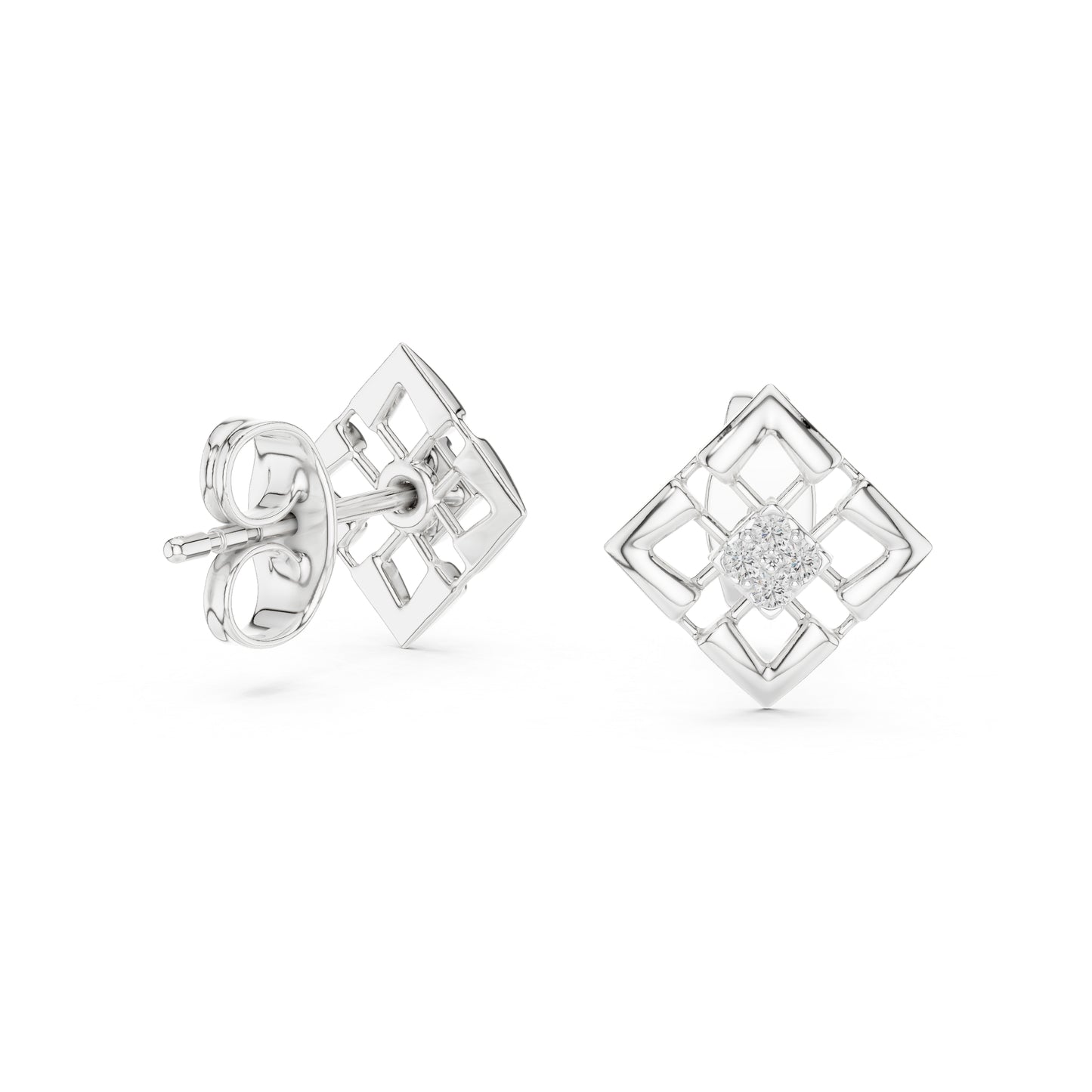 14K Yellow Gold Round Lab-Grown Diamond Stud Earrings for Women | Everyday Wear | Pure Carat