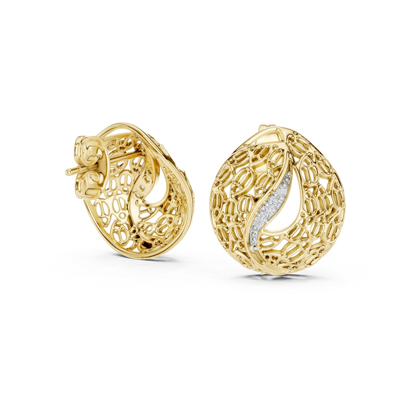 18K Rose Gold Round Lab-Grown Diamond Drop Earrings for Women | Bridal Wear | Pure Carat