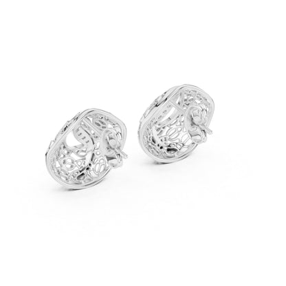 18K Rose Gold Round Lab-Grown Diamond Drop Earrings for Women | Bridal Wear | Pure Carat