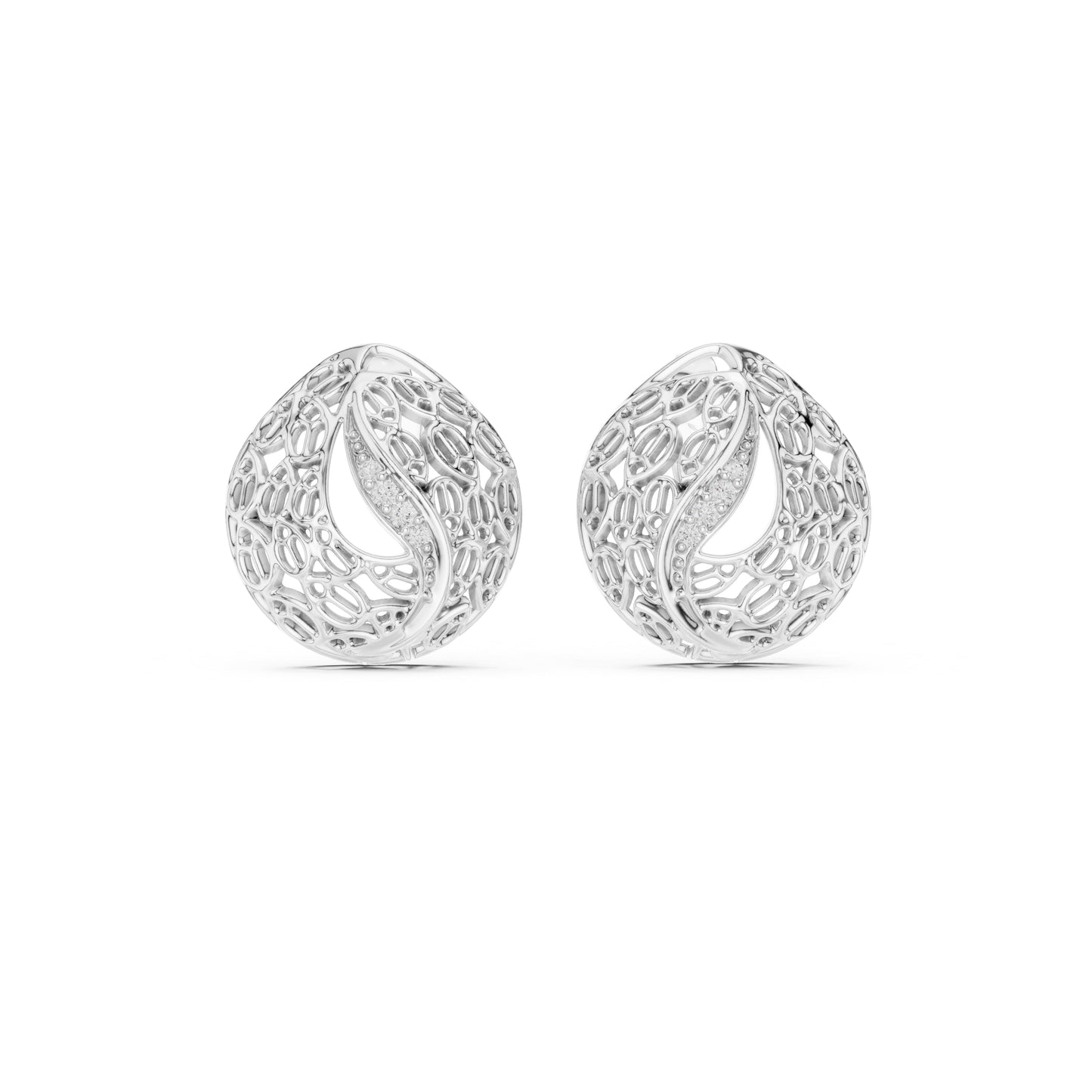 18K Rose Gold Round Lab-Grown Diamond Drop Earrings for Women | Bridal Wear | Pure Carat