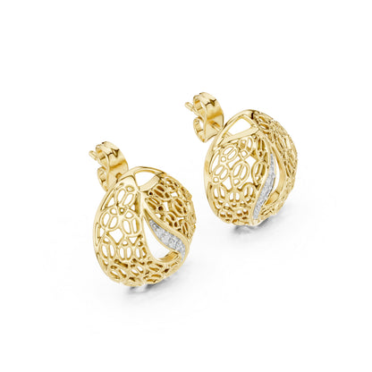 18K Rose Gold Round Lab-Grown Diamond Drop Earrings for Women | Bridal Wear | Pure Carat