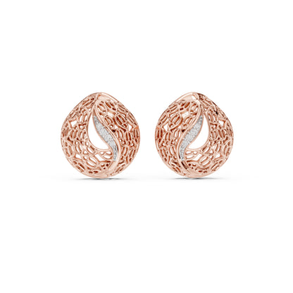 18K Rose Gold Round Lab-Grown Diamond Drop Earrings for Women | Bridal Wear | Pure Carat