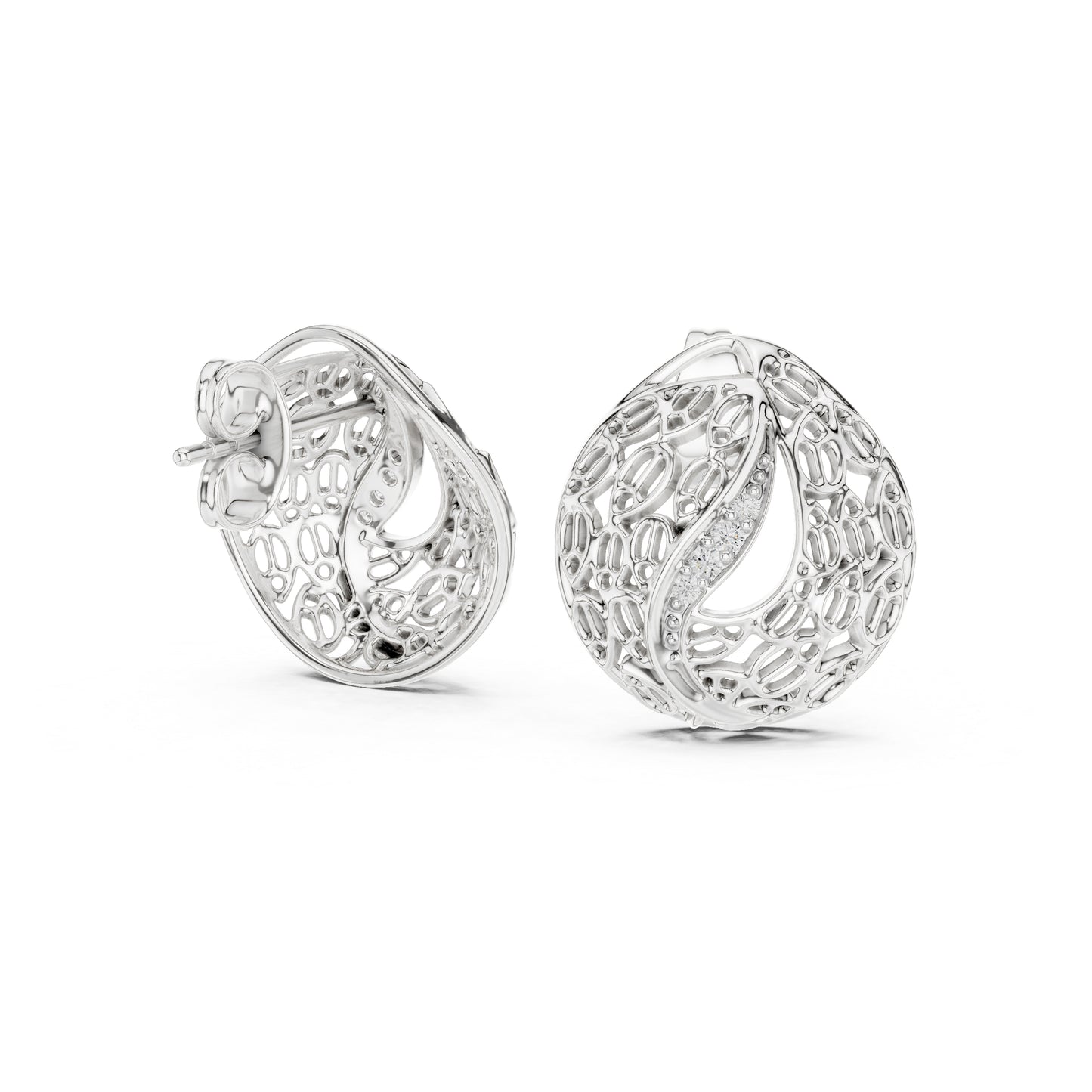 18K Rose Gold Round Lab-Grown Diamond Drop Earrings for Women | Bridal Wear | Pure Carat