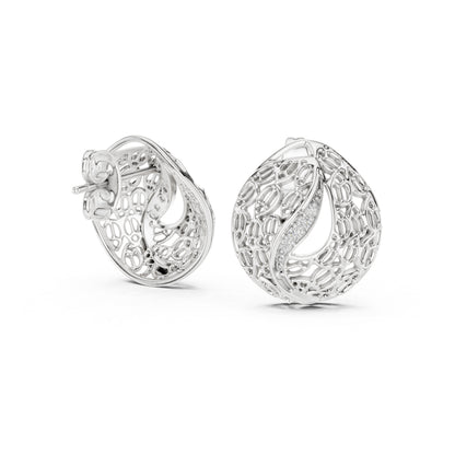 18K Rose Gold Round Lab-Grown Diamond Drop Earrings for Women | Bridal Wear | Pure Carat
