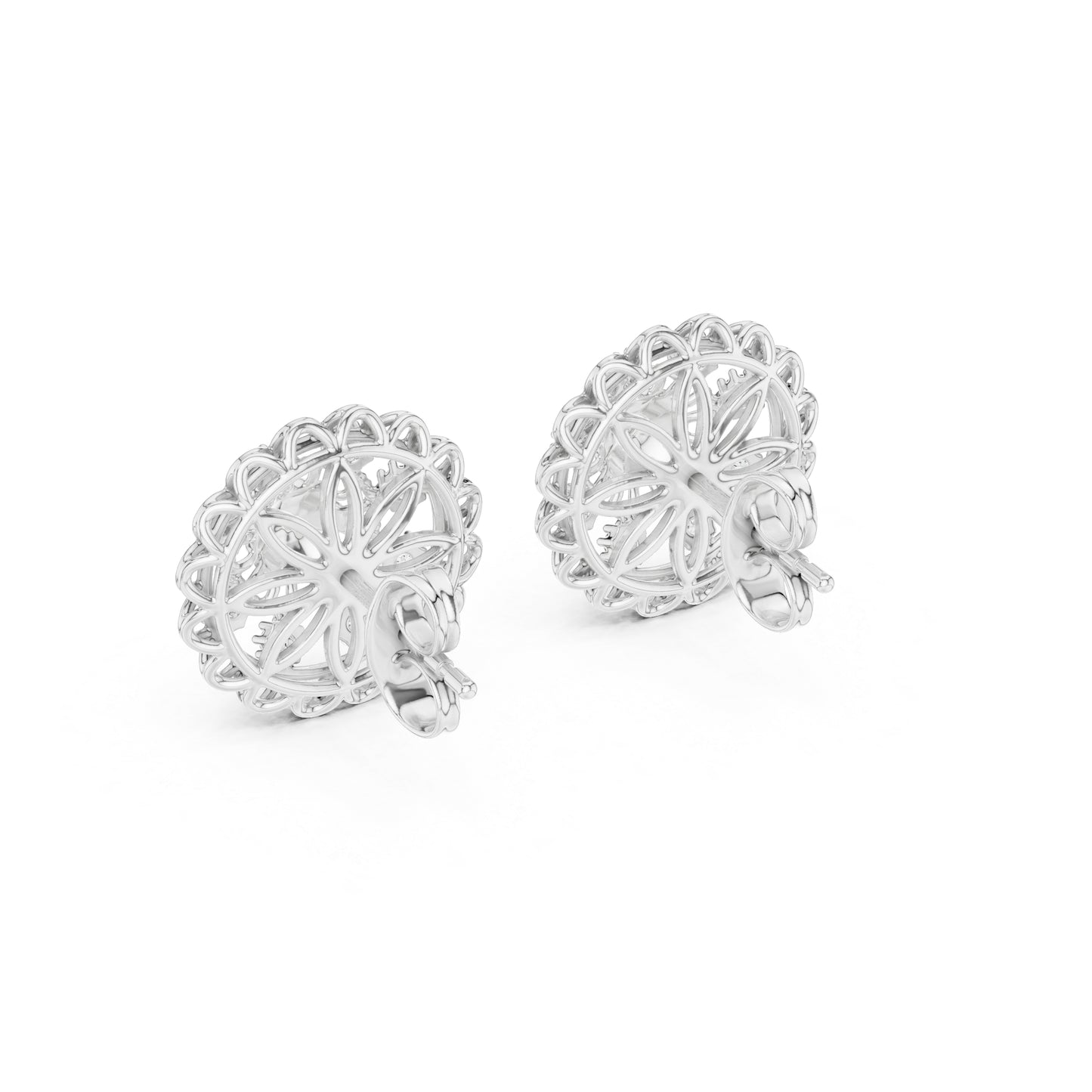 18K Yellow Gold Round Lab-Grown Diamond Earrings for Women | Wedding Wear | Pure Carat