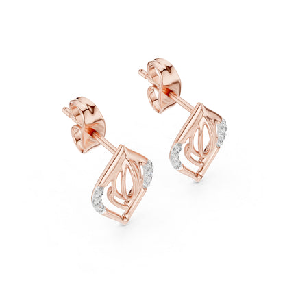 14K Yellow Gold Round Lab-Grown Diamond Earrings for Women | Engagement Wear | Pure Carat