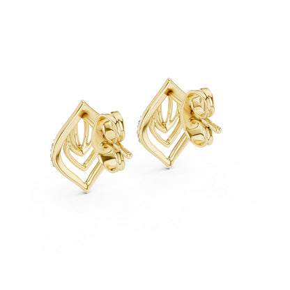 14K Yellow Gold Round Lab-Grown Diamond Earrings for Women | Engagement Wear | Pure Carat