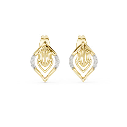 14K Yellow Gold Round Lab-Grown Diamond Earrings for Women | Engagement Wear | Pure Carat