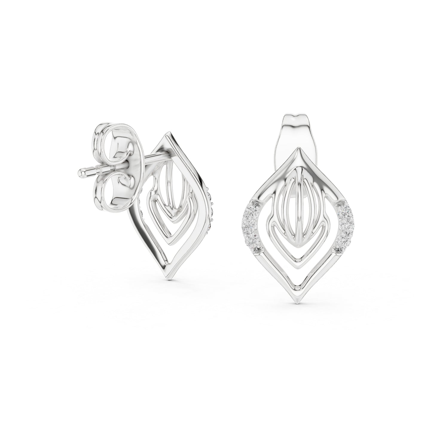 14K Yellow Gold Round Lab-Grown Diamond Earrings for Women | Engagement Wear | Pure Carat