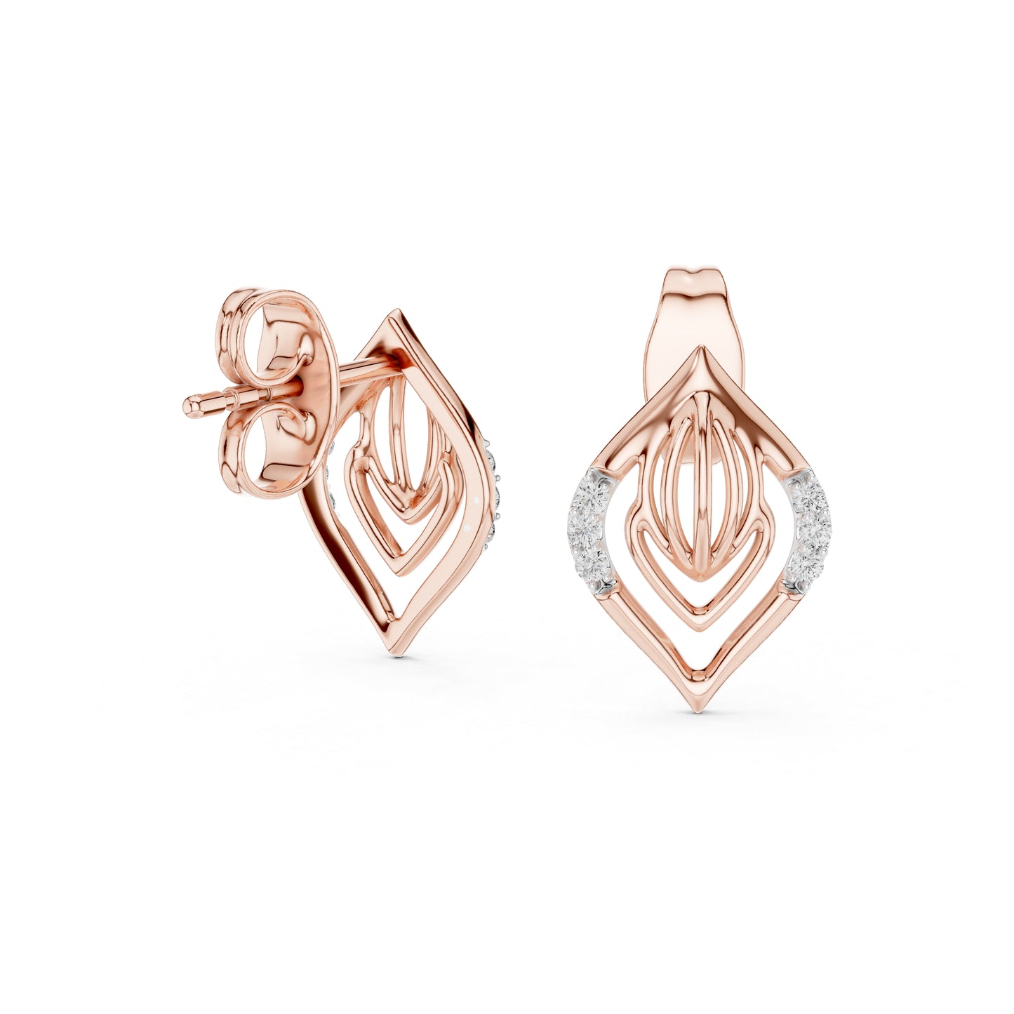 14K Yellow Gold Round Lab-Grown Diamond Earrings for Women | Engagement Wear | Pure Carat