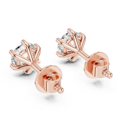14K Yellow Gold Round Lab-Grown Diamond Drop Earrings | PureCarat