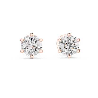 14K Yellow Gold Round Lab-Grown Diamond Drop Earrings | PureCarat