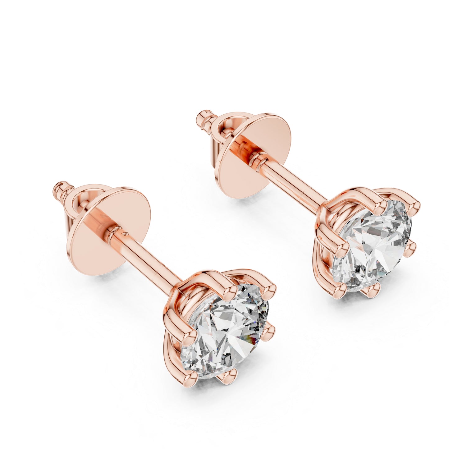 14K Yellow Gold Round Lab-Grown Diamond Drop Earrings | PureCarat