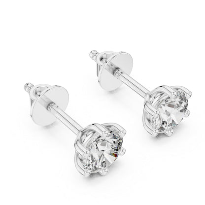 14K Yellow Gold Round Lab-Grown Diamond Drop Earrings | PureCarat