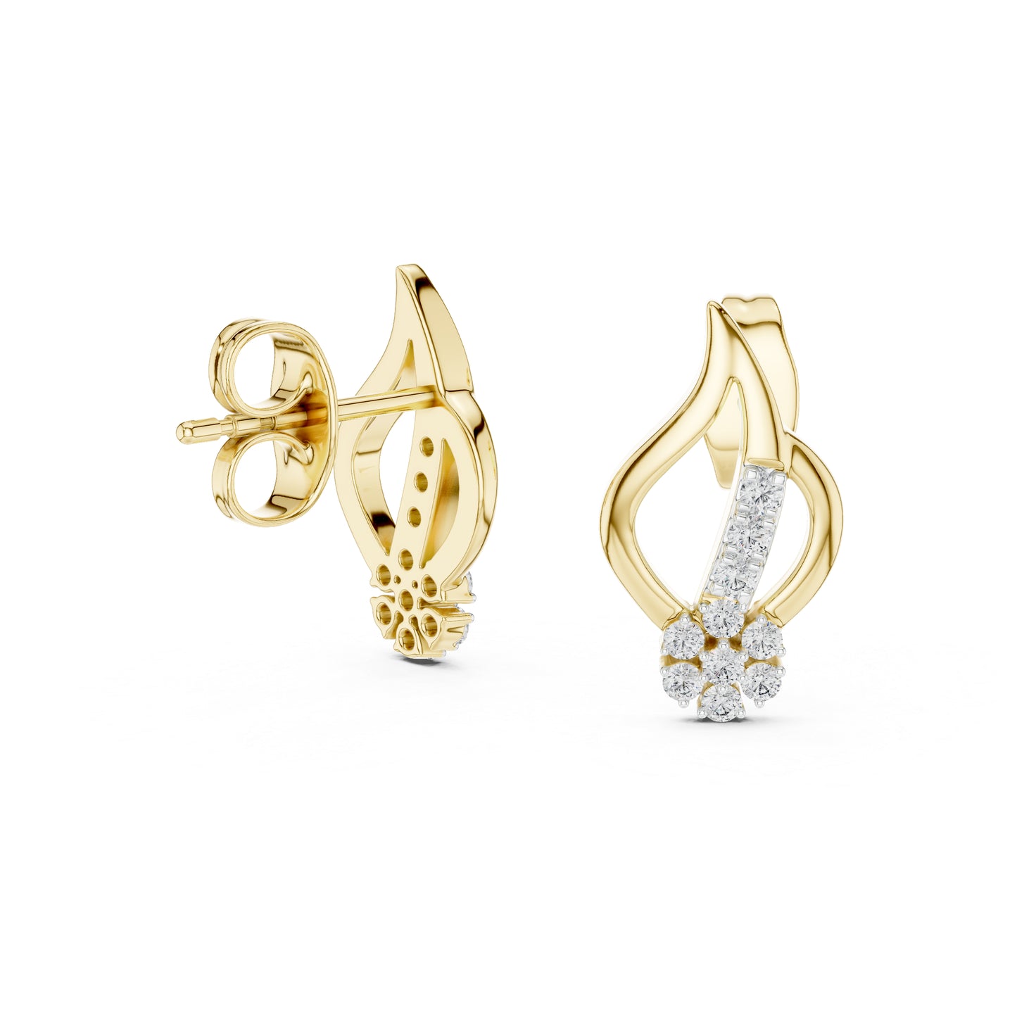 14K Rose Gold Round Lab-Grown Diamond Drop Earrings for Women | Office Wear | Pure Carat