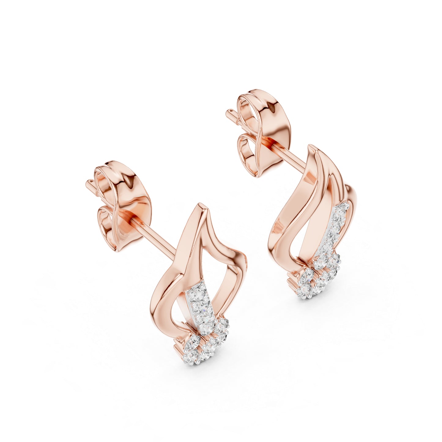 14K Rose Gold Round Lab-Grown Diamond Drop Earrings for Women | Office Wear | Pure Carat