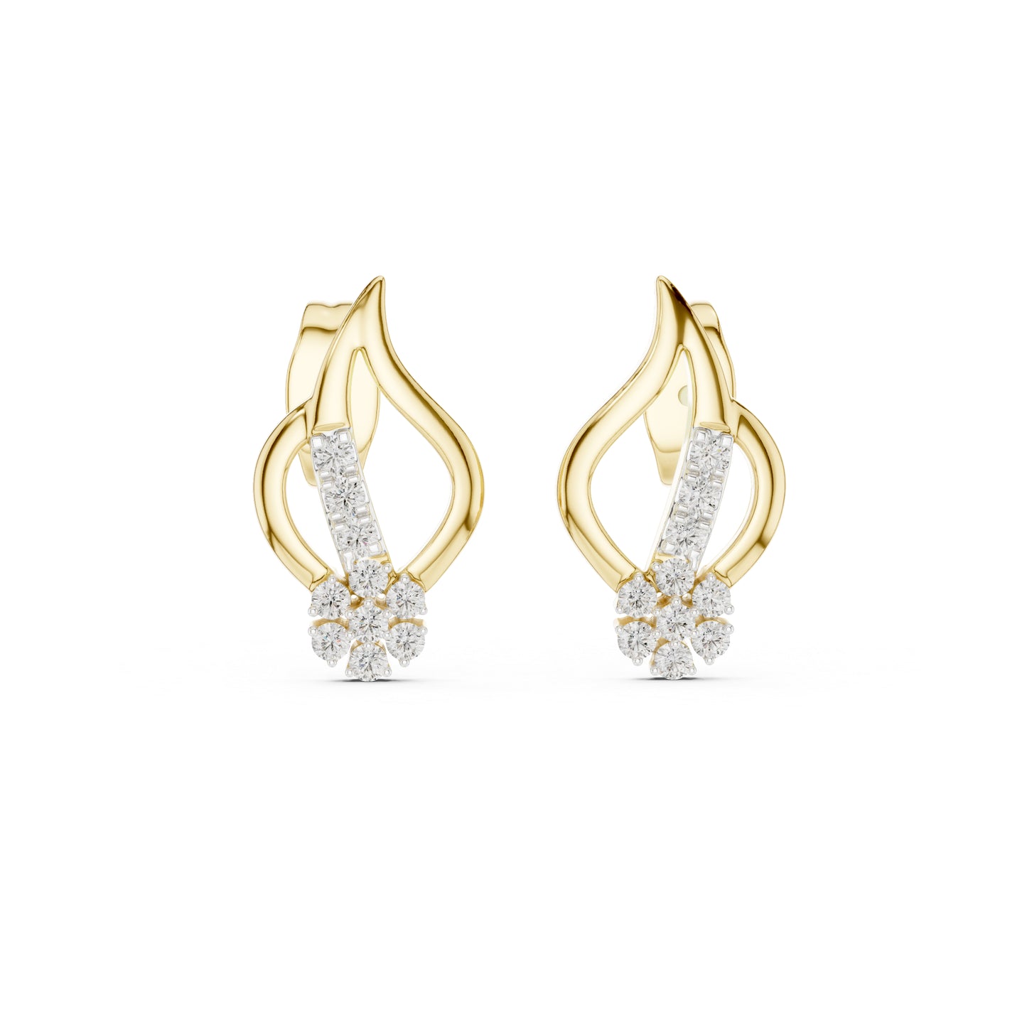 14K Rose Gold Round Lab-Grown Diamond Drop Earrings for Women | Office Wear | Pure Carat