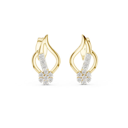 14K Rose Gold Round Lab-Grown Diamond Drop Earrings for Women | Office Wear | Pure Carat
