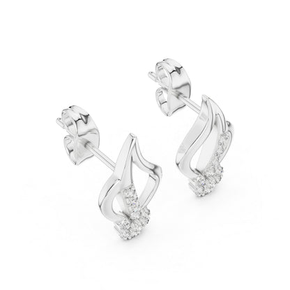 14K Rose Gold Round Lab-Grown Diamond Drop Earrings for Women | Office Wear | Pure Carat