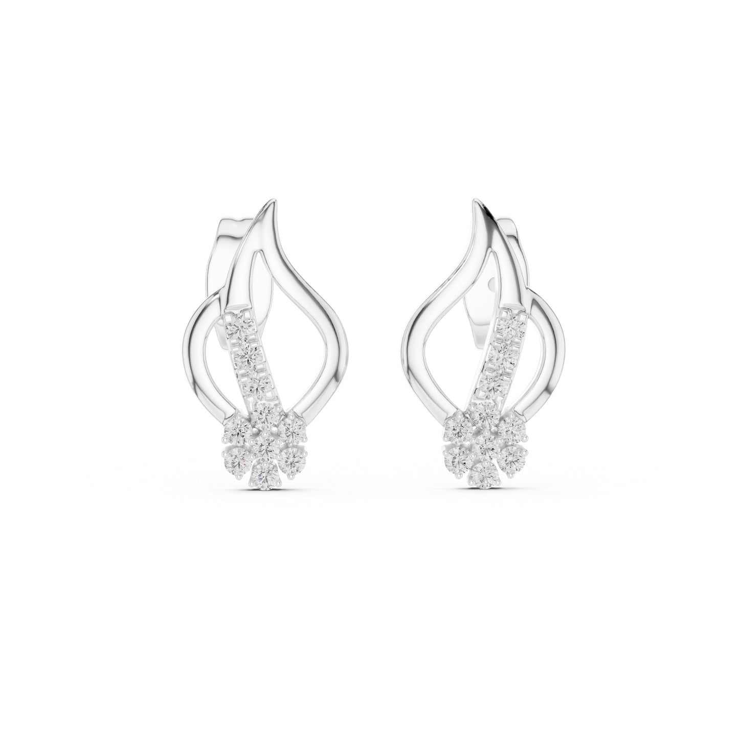 14K Rose Gold Round Lab-Grown Diamond Drop Earrings for Women | Office Wear | Pure Carat